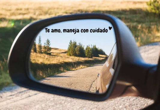 maneja con cuidado Sticker, rear mirror meaningful decal